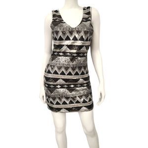 One Clothing Silver Sequined Dress Small